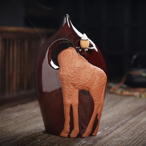 Brûleur de parfum en céramique marron girafe Operitacx pour la maison