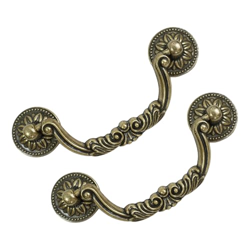 HOUSEHOOK 6 Pack Antique Brass Drawer Pulls, 4-3/4 Inch Hole Centers by HOUSEHOOK - Used condition - US$15.84