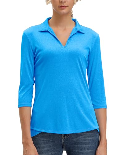 Polo de golf à manches 3/4 pour femme Moheen - Coupe dry en taille M