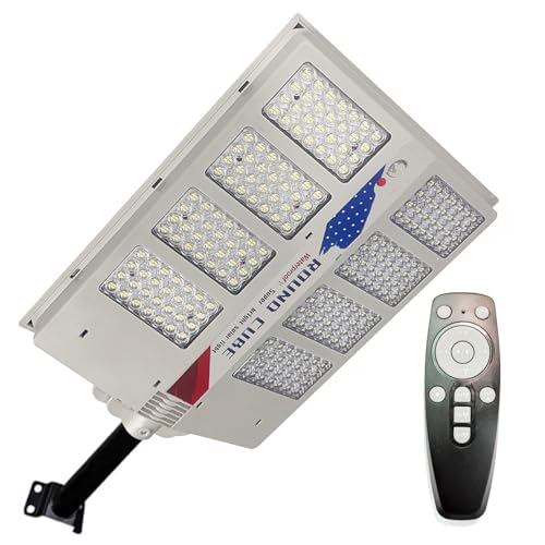 Solar Street Lights Outdoor Waterproof Maxi Super Bright PRO 6500K Solar Parking Lot Lights Dusk to Dawn With Motion Sensor Solar Powered LED Street Light with Remote Control for Yard, Parking Lot