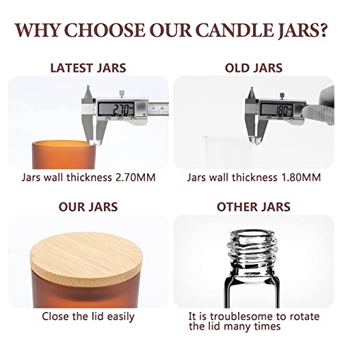 Saeuyvb 20 Pcs Candle Jars,Candle Jars With Lids,Candle Making Kit,Jars For Candles,Bulk Candle Jars（Brown） #TOP4