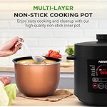 NutriChef Electric Pressure Cooker 6 Quart Capacity | 9 Function Digital Countertop Pressure Cooker | Adjustable Time & Temperature | Cook, Bake, Steam, & Braise | 13.1 x 11.4 IN | Black - Image 5