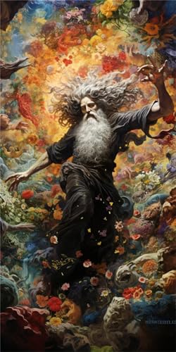 Diamond painting vieil homme 160x80cm pour créer un grand tableau de décoration de salon