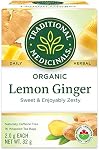 Traditional Medicinals Lemon Ginger Tea, 16 Count Tea Bags