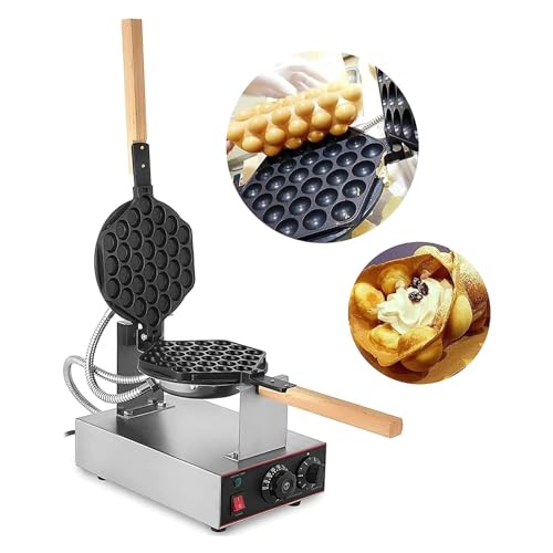 LXWKAI Gaufrier à Bulles Commercial, gaufrier antiadhésif à 30 Trous rotatifs, température 50-250 ℃, Four à Gril pour feuilletés, Style Hong Kong, œufs, Muffins, gâteaux Eggettes