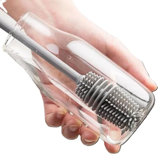 Bottle Cleaning Brush for Deep Clean of Bottles & Jars | Silicone Bristles, Long Handle, Reaches Bottom, Flexible Head, Kitchen Use-image-22