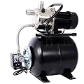 Shallow Well Pump, 1.6HP Shallow Well Pump With Pressure Tank, Water Booster Jet Pump,Garden Water Pump, Irrigation Pump,Automatic Water Booster Pump For Home Garden Lawn Farm, Stainless Steel Head