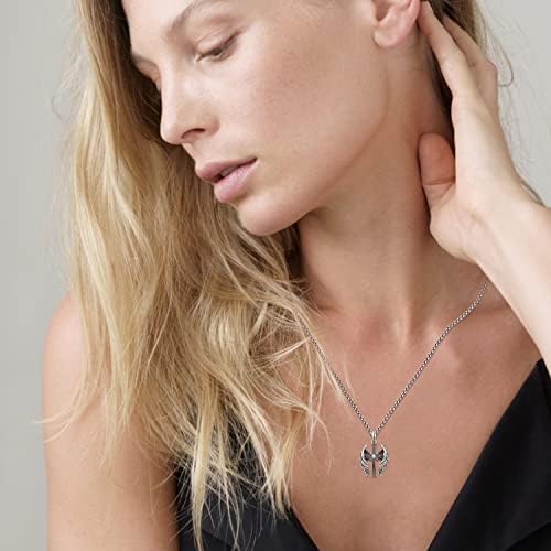 PRAYMOS Amulet Necklace 925 Sterling Silver Pentagram Dragon/Angel Wings Cross/Celtic Knot Skull Crucifix Pendant Gothic Jewellery Retro Amulet Gifts for Men Women, 22+2 Stainless Steel Chain