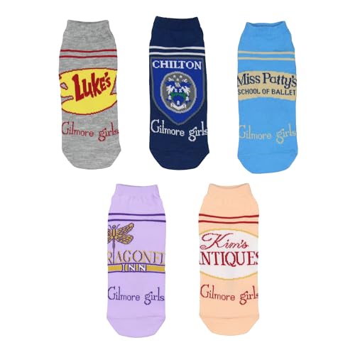Gilmore Girls Socks 5 Pk Stars Hollow Luke's Diner Rory Lorelai Gilmore TV Series Low-Cut Womens Socks Shoe Size 4-10