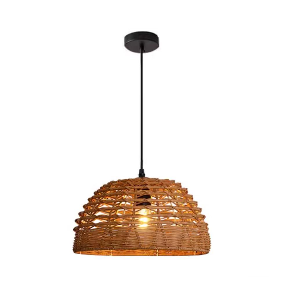 Lustre rotin anti-ambiance froide luminaire vintage osier pour salon chaleureux