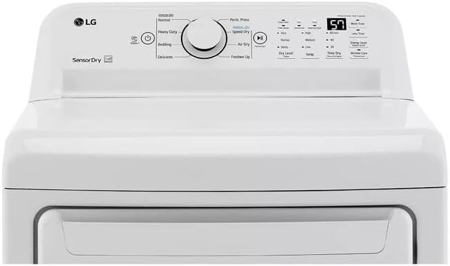 LG 7.3 Cu. Ft. Vented Electric Dryer in White with Sensor Dry DLE7000W