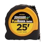 Johnson Level & Tool 1819-0025 PlanReader Power Tape, 25', Black, 1 Tape