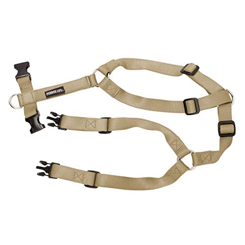 PERROS LIFE Pettorina alla Romana Modello ad H Cane Torace 61-85 cm Peso 20-28 kg (Sabbia/Champagne)