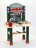 Con este banco de trabajo, aprenden a manejar las herramientas de forma segura y ejercitan las habilidades motoras y la imaginación en el juego.