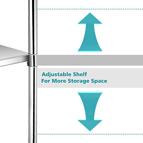 Waterjoy 48" X 24" Stainless Steel Table For Prep & Work Commercial Heavy Duty Kitchen Table With Adjustable Shelf And Wheels Installable(With Wheel) #TOP3