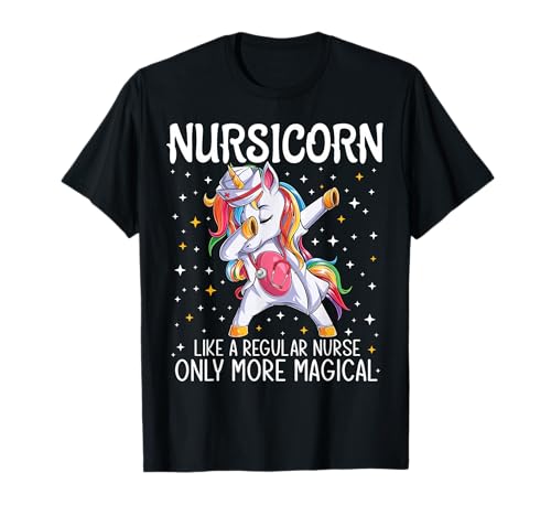 Dabbing Unicorn Nursicorn Funny Nurse Gift Women Men CNA RN T-Shirt