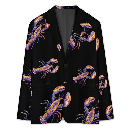 Tie Dye Lobster Mens Blazer Two Button Sport Coat Lightweight Suit Jacket for Travel Business Wedding3