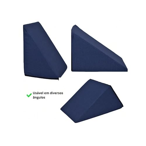 Kit 3 Travesseiros Anti-Refluxo Cunha de Encosto Apoio Para Repouso Pós Cirúrgico Triangular Com Cap