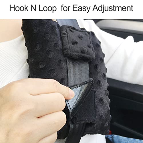 HapiPoppy Port Pillows Chemo Port Pillow for Seatbelt Chest Protector Chemo Patients Pacemaker Heart Surgery Recovery Support Cushion Gifts Women Minky Dot Black by HapiPoppy - Image 2