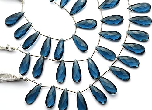 Hydro Quartz bleu de Londres pour création bijoux perles en poire briolette