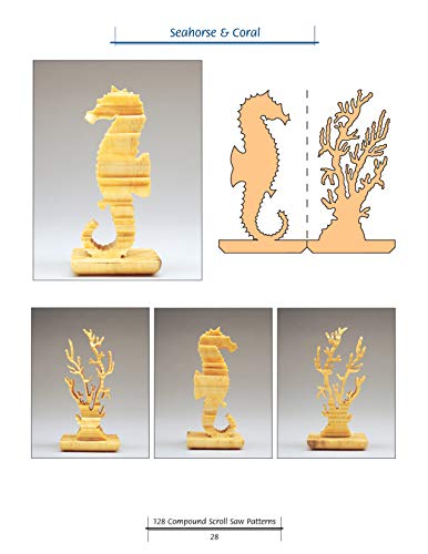128 Compound Scroll Saw Patterns: Original \"2-in-1\" Designs for 3D Animals and People (Fox Chapel Publishing) Create 2 Different Images in 1 Piece: Front & Back Show 1 Image; Left & Right Show Another