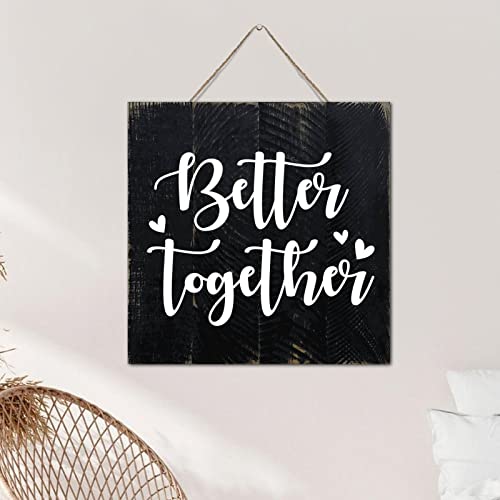 Décoration murale verticale en bois Better Together de 30 cm