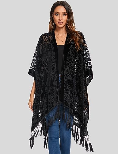 Image of MJ SERECA Women's Casual Long Velvet Kimono
