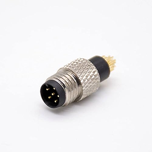 Miniatura 4 de Elecbee 5 unids M8 conector 6 pin macho recto macho sobremoldeado soldadura copa sin blindaje un código
