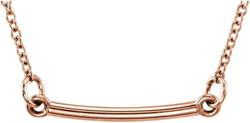 Sonia Jewels Tiny Posh Bar Charm Pendant Chain Necklace Adjustable 16" to 18" 18mm x 2.7mm