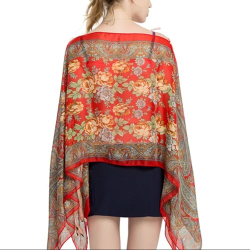 Women's Chiffon Cover Up Fall Shawl Boho Summer Travel Beach Fashion Cool Lightweight Spring Scarves3