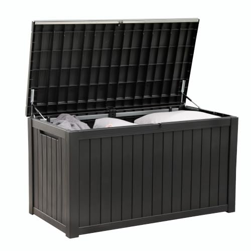 Image of Olsen & Smith 680L Large Outdoor Garden Storage Box | 100% Recycled Materials | Weather Resistant Heavy Duty Garden Box with Padlock - Large Capacity Storage Chest for Tools Cushions Toys\