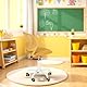 FurnitureR Kompakter Klassenstuhl, ergonomischer Sitz für Schule, Rückenlehne aus atmungsaktivem Netzgewebe, höhenverstellbar, Zeichenzimmerstuhl für Kinder, leicht zu bewegen, 360 °, Gelb