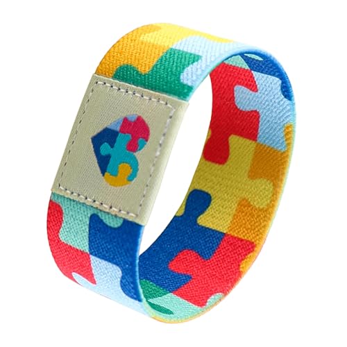 Nanafast Autism Awareness Bracelet - Colorful Elastic Wristband for Women & Men