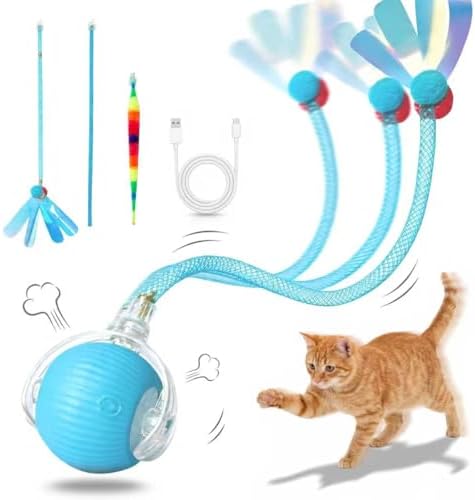 Rechargeable Smart Rolling Cat Ball, Automatic Interactive Cat To...