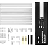 📐 Cubre Cables Pared - Oculta cables con estas 9 piezas de dimensiones 27x14 mm con acopladores adhesivos y codos con una longitud máxima de 4 metros para esconde cables de enchufes de superficie.