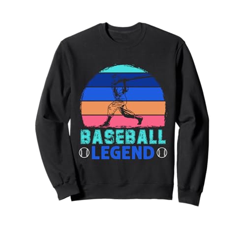 Baseball Legend Colorido Sol Bateador Grupo Retro Sudadera