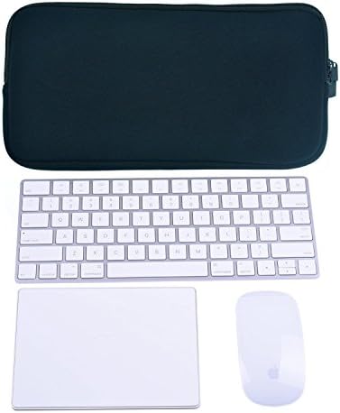 Wommty Neoprene Dust Cover Zipper Carrying Case Protector Sleeve Skins Pouch Bags for Apple Wireless Bluetooth Keyboard MC184LL/B MC184CH and MLA22LL/A and Logitech Easy-Switch K810 / K811