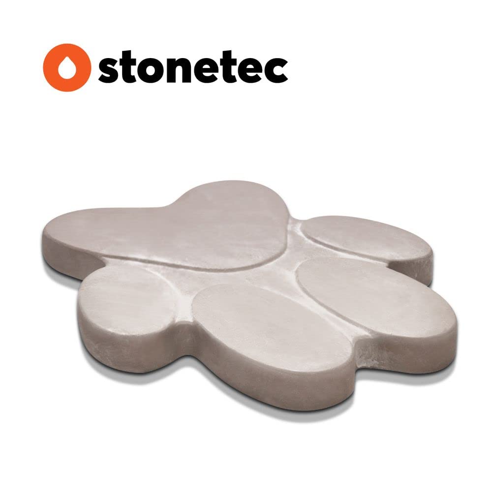 Trittsteine Pfote für Garten und Gehwege - 2 Trittplatten im Set - große Gartenplatten aus Beton Stein je 30 x 25 cm
