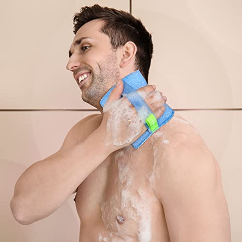 Evridwear Exfoliating Bath Sponge, Daily Skincare Body Scrubbers Loofah Shower Pads With Strap For Body Cleansing, Dead Skin Cell Remover, 3 Count Value Pack(Macaroon) #TOP6