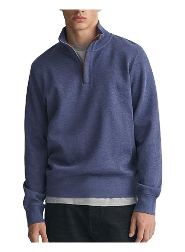 Gant Para Hombre. 2068028 Sudadera Sacker Rib Con Media Cremallera Azul (M), Casual, AlgodóN