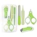 Vicloon Baby Manik&uuml;re Set (4-tlg.), Baby Nagelknipser & Baby Nagelfeile, 4-in-1 Baby Nagelpflegeset Neugeborene mit Baby Nagelknipser, Nagelschere, Nagelfeile, Pinzette-Gr&uuml;n