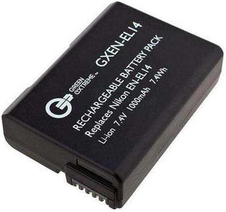Replacement Nikon EN-EL14 EN-EL14A Battery Pack for Nikon D3100, D3200, D3300, D3400, D5100, D5200, D5300, D5500, DF, Coolpix P7000, P7100, P7700, P7800 DSLR Cameras (1100mAh 7.4V)
