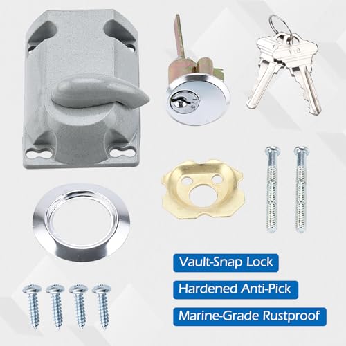 Patioer Garage Door Lock Set, Center Mount Deadbolt Lock with Keyed Cylinder, Diecast Painted Aluminum by Patioer - Used condition - Image 3