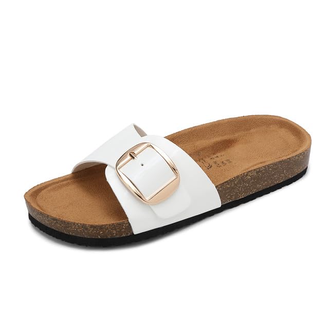 ARRIGO BELLO Sandales Femme Été Mules Boucle Réglable Chaussons Antidérapants Décontractés Plates Liège Chaussure Piscine Plage Pantoufles Taille 36-41