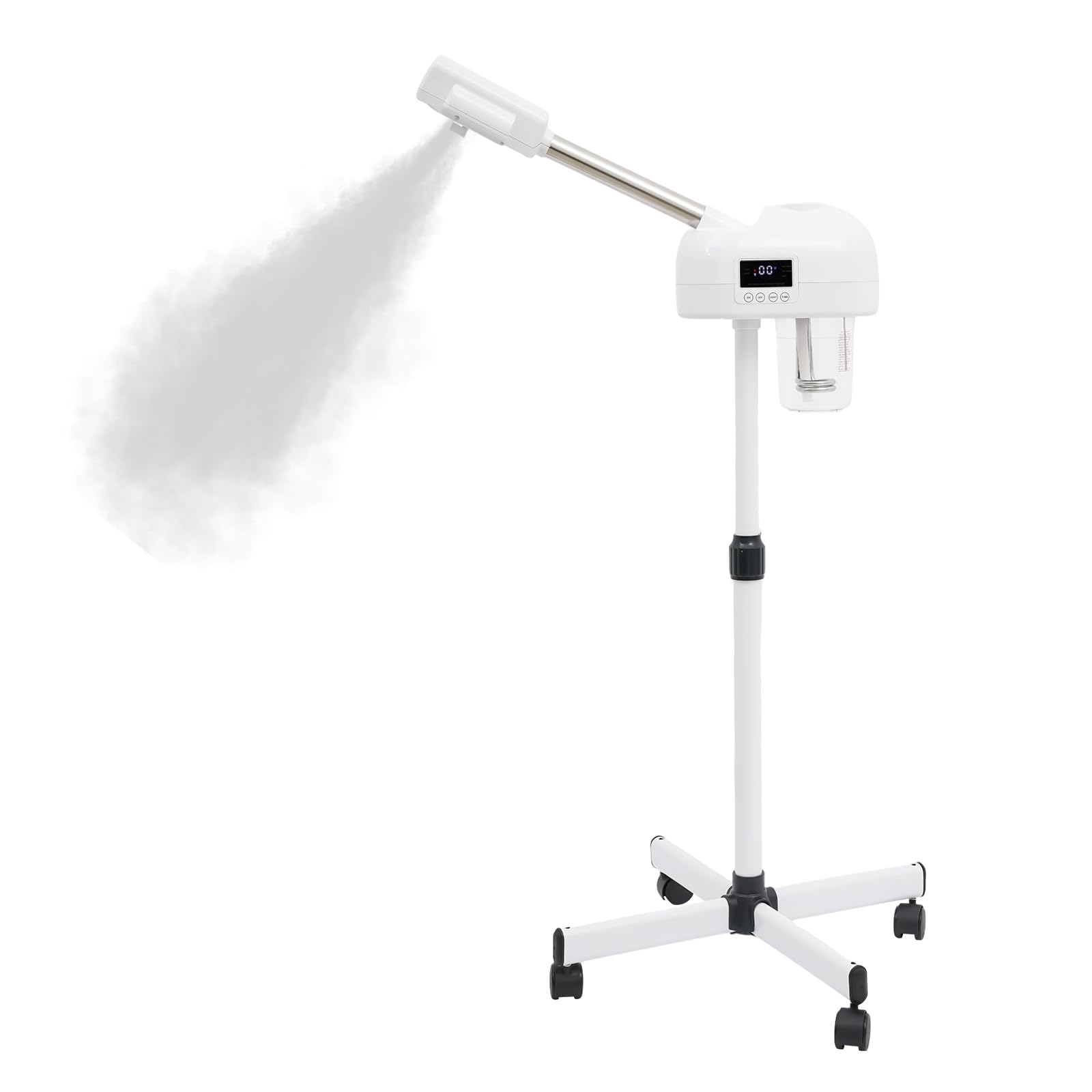 Gesichtssauna Dampf Porenreiniger, 750W 360°Drehbar Gesichtsdampfer Porenreiniger mit Höhenverstellung, Ozon, Ultraschall, 600ml Tank, LCD Timer, Face Steamer Facial für Zuhause und Kosmetikstudio