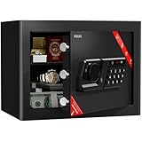 KABISAFE 家庭用金庫 小型 テンキー式 セキュリティーボックス 業務用 店舗用 会社用 ホテル用 保管庫 A4用紙対応 警報アラーム付き Type-C緊急給電機能搭載 盗難防止 防犯金庫 緊急キー付き 壁・床に固定可 日本語取扱説明書付き(22.0L)