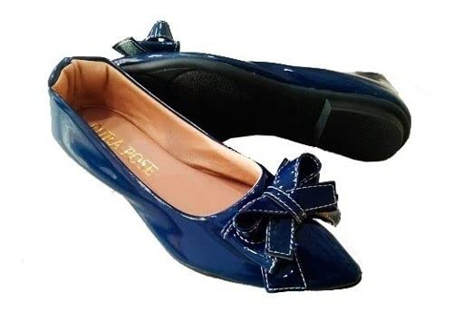 Sapatilha Confort - Enfeite Lação - Verniz Marinho Pura Pose Tamanho:39;Cor:Azul