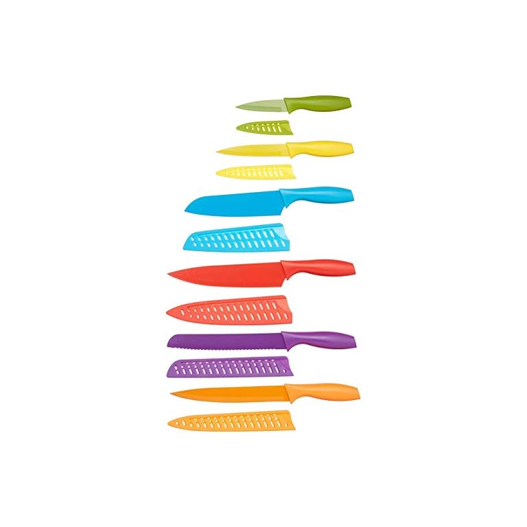 Amazon Basics Knife set, colourful, 12 pieces TrendyKitchenItems