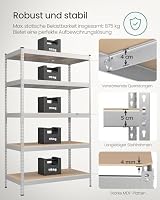 SONGMICS Schnelle Montage Schwerlastregal 2er Set, 5 Ablagen – Ansicht 3