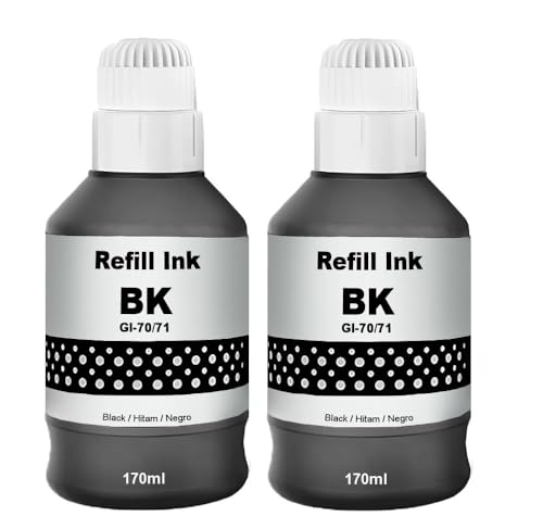 Image of Duplex DTC GI- 70 Refill Ink Compatible for Canon PIXMA G1020, G2020, G2021, G2060, G3020, G3021, G3060 Printers (GI-70 Black Ink 2 Pcs)
